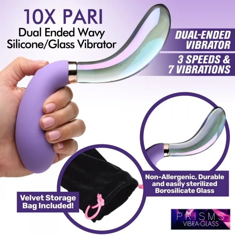 10X Dual End Wavy Silicone/Glass Vibe*