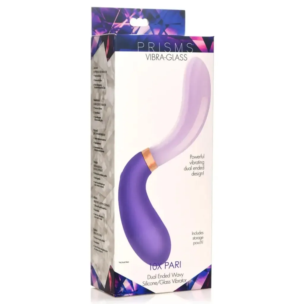 10x Pari Dual Ended Wavy Silicone And Glass Vibrator