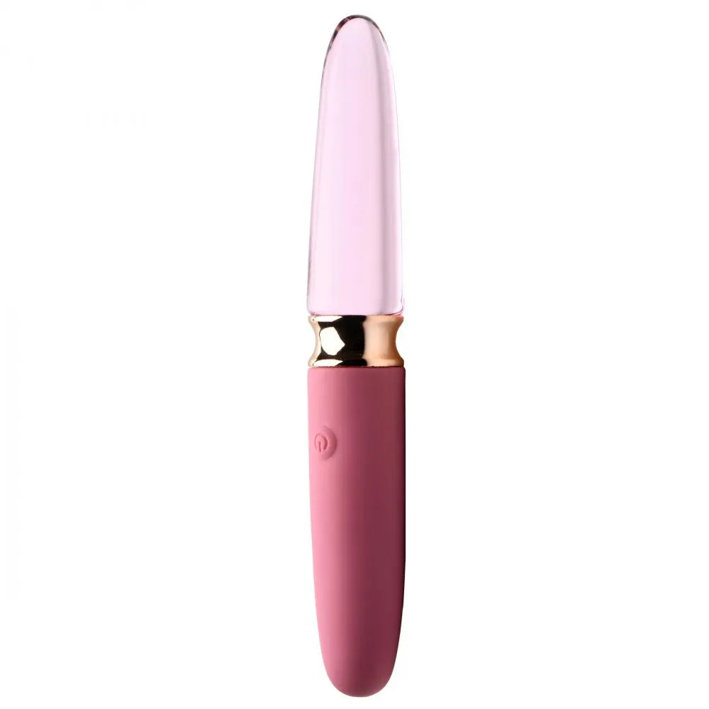 10X Rosé Dual Ended Smooth Silicone and Glass Vibrator