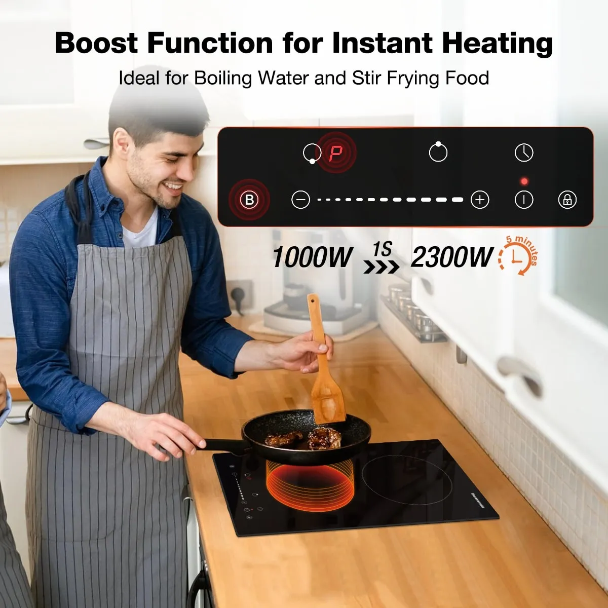 12‘’ Induction Cooktop w/ 2 Boost Burners