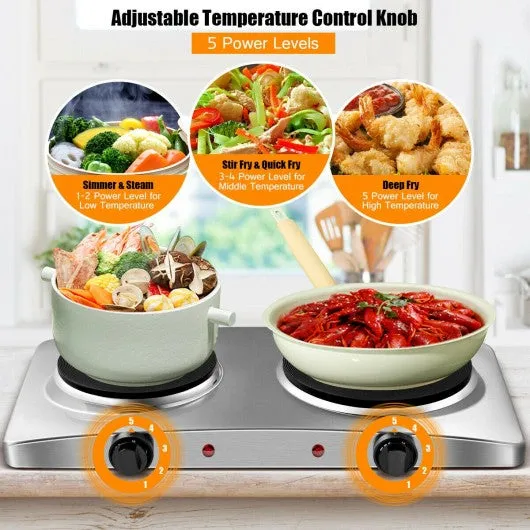 1800W Double Hot Plate Electric Countertop Burner