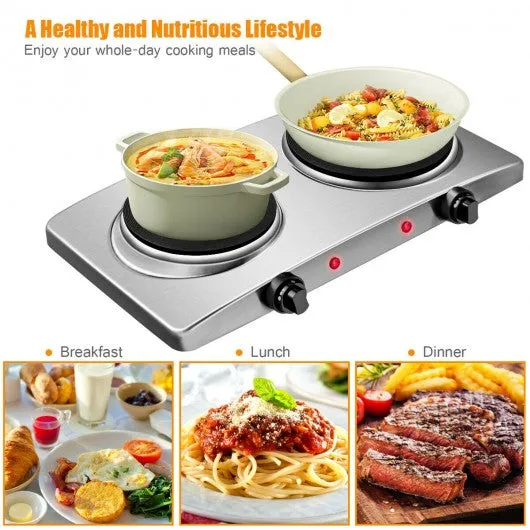 1800W Double Hot Plate Electric Countertop Burner