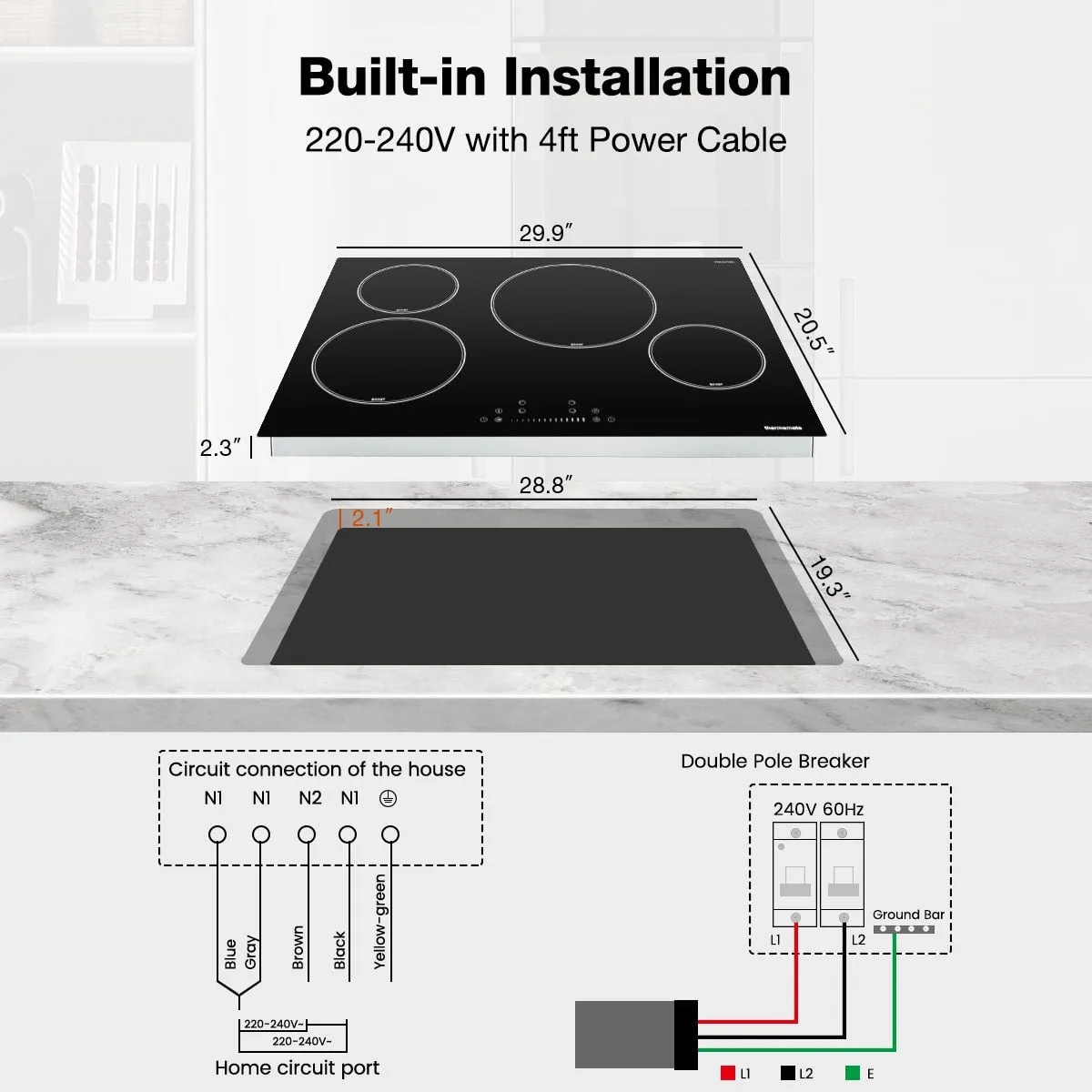 30'' Induction Cooktop w/ 4 Boost Burners