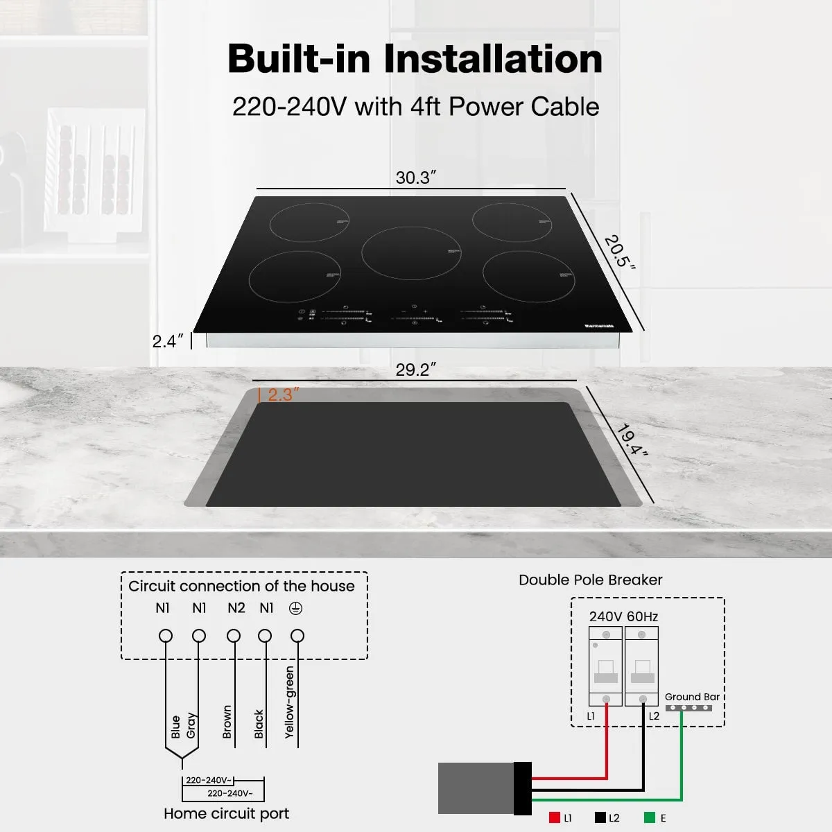 30'' Induction Cooktop w/ 5 Boost Burners