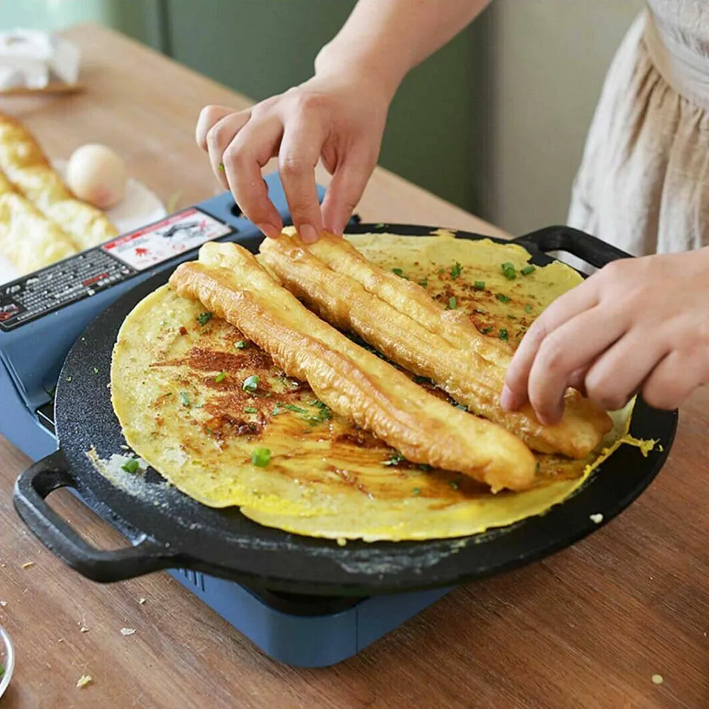 40cm Pre-Seasoned Cast Iron Crepes Pan Set, 5 Piece