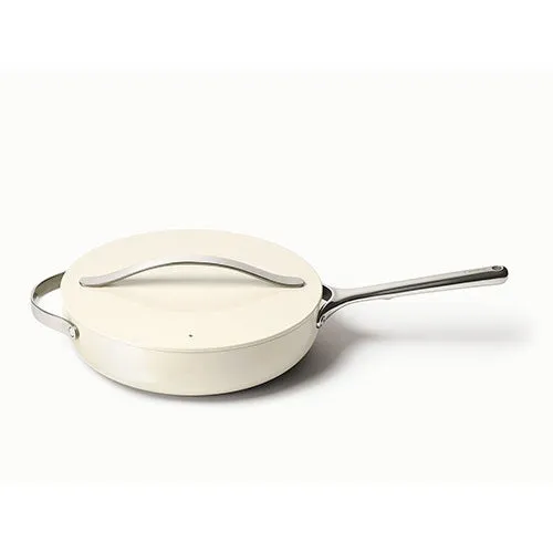 4.5qt Nonstick Ceramic Saute Pan w/ Lid, Cream