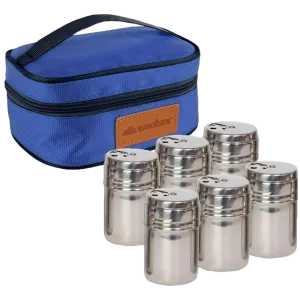 6 PC STAINLESS STEEL SPICE SHAKERS KIT