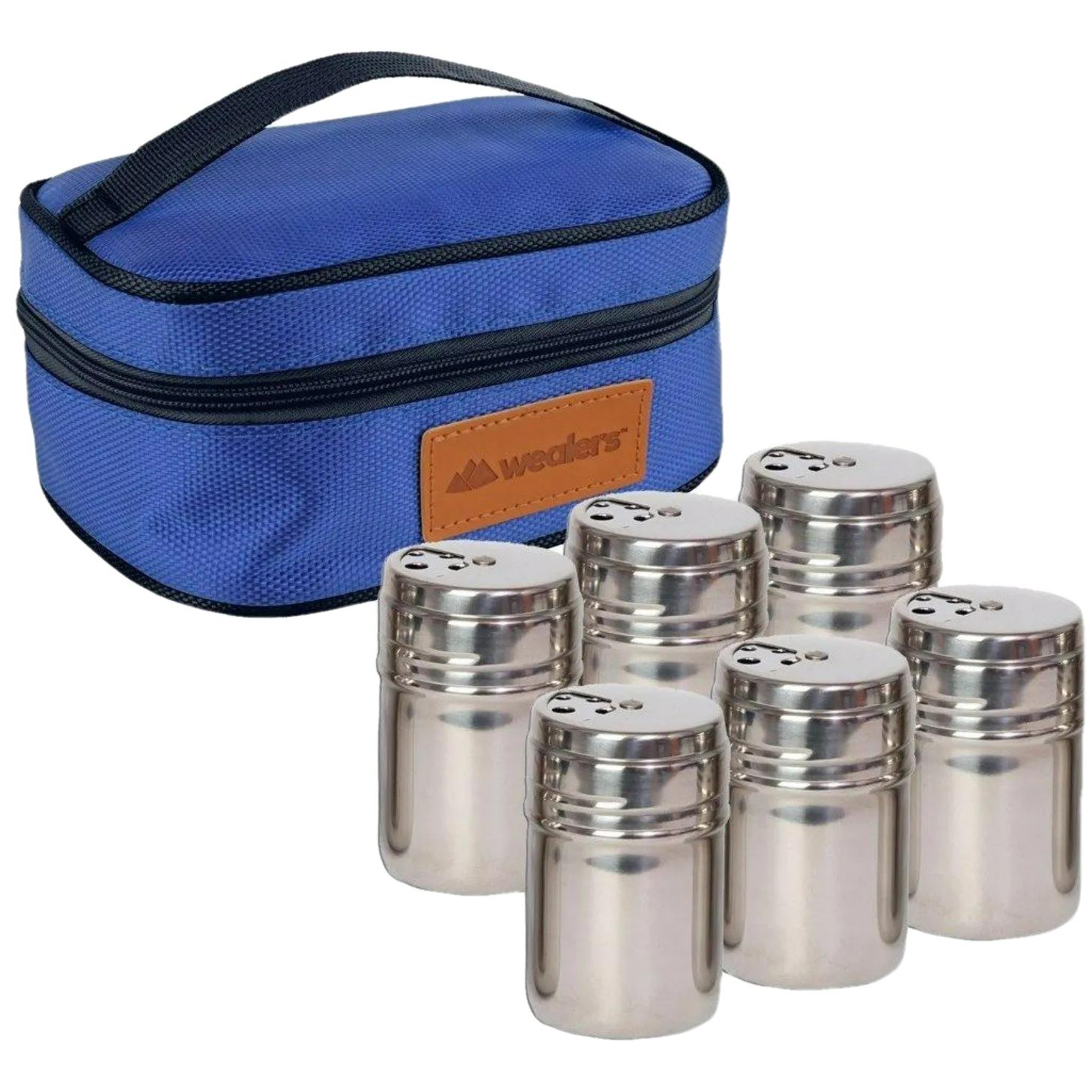 6 PC STAINLESS STEEL SPICE SHAKERS KIT