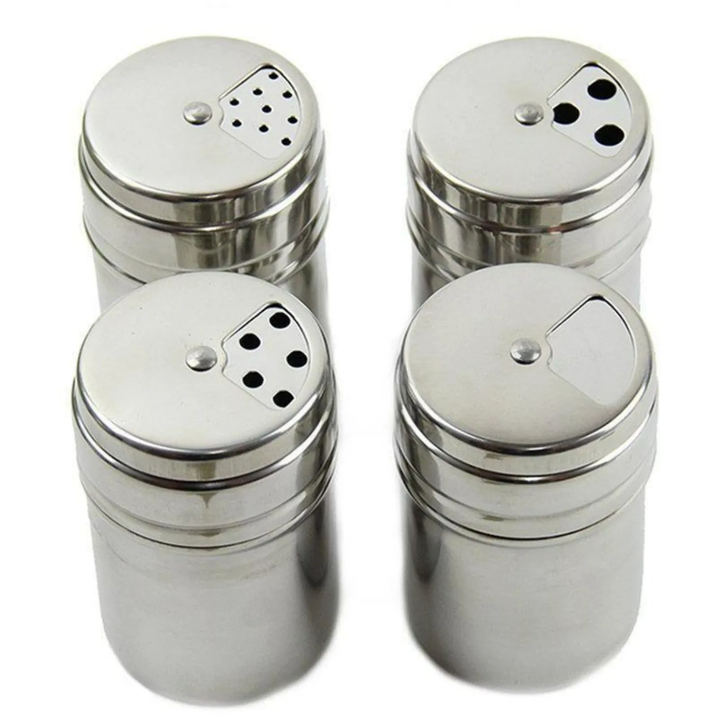 6 PC STAINLESS STEEL SPICE SHAKERS KIT