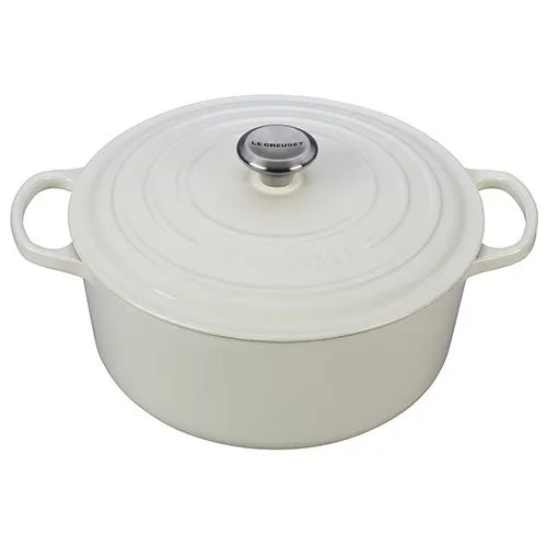 7.25qt Signature Cast Iron Round Dutch Oven White