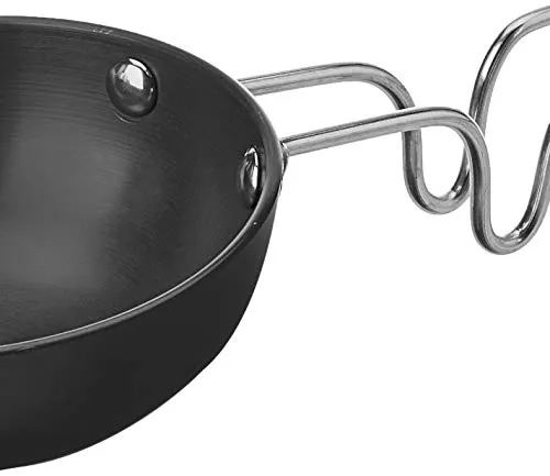 Amazon Brand - Solimo Hard Anodized Small Tadka Pan (9.4cm),Aluminium, Black