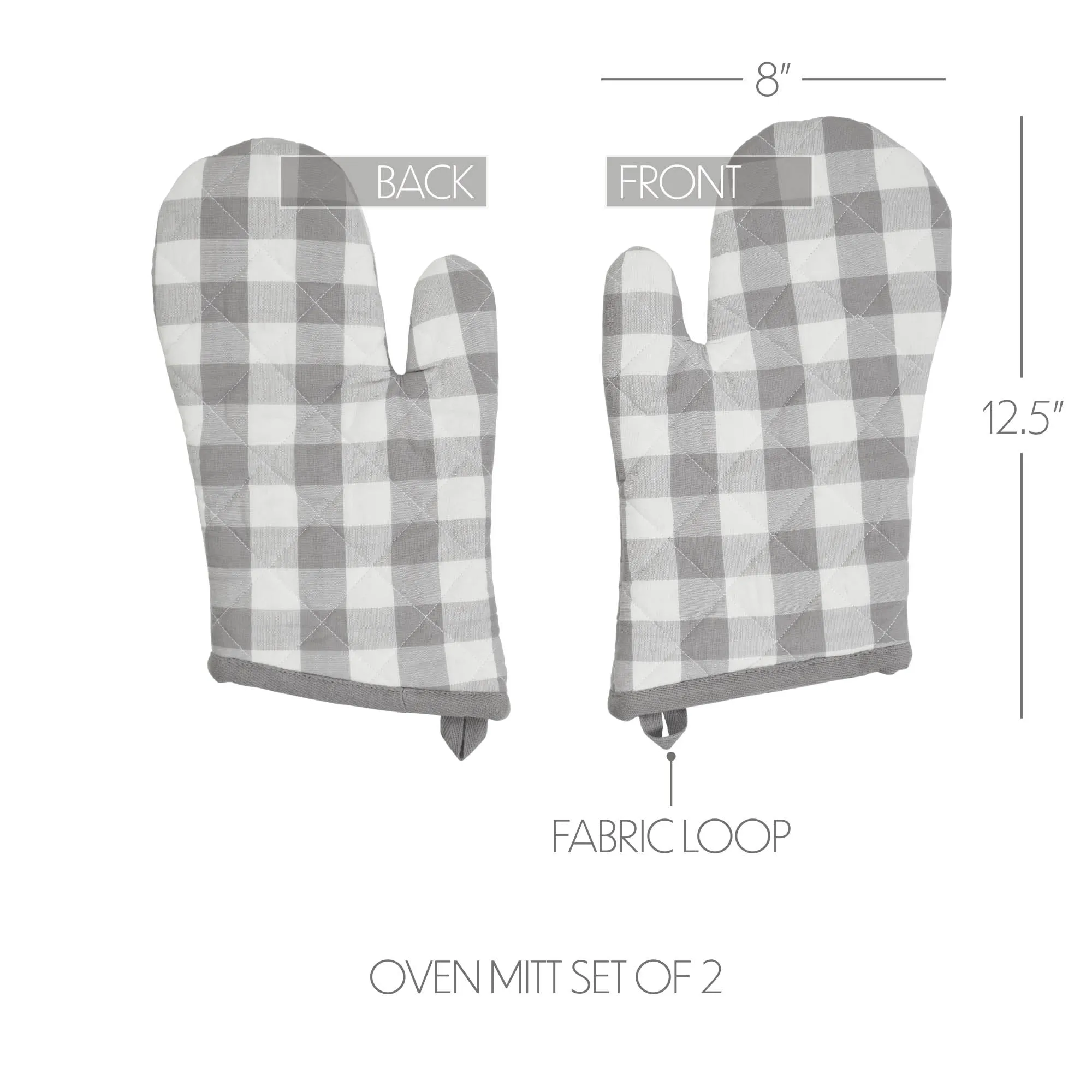 Annie Buffalo Check Grey Oven Mitt Set of 2