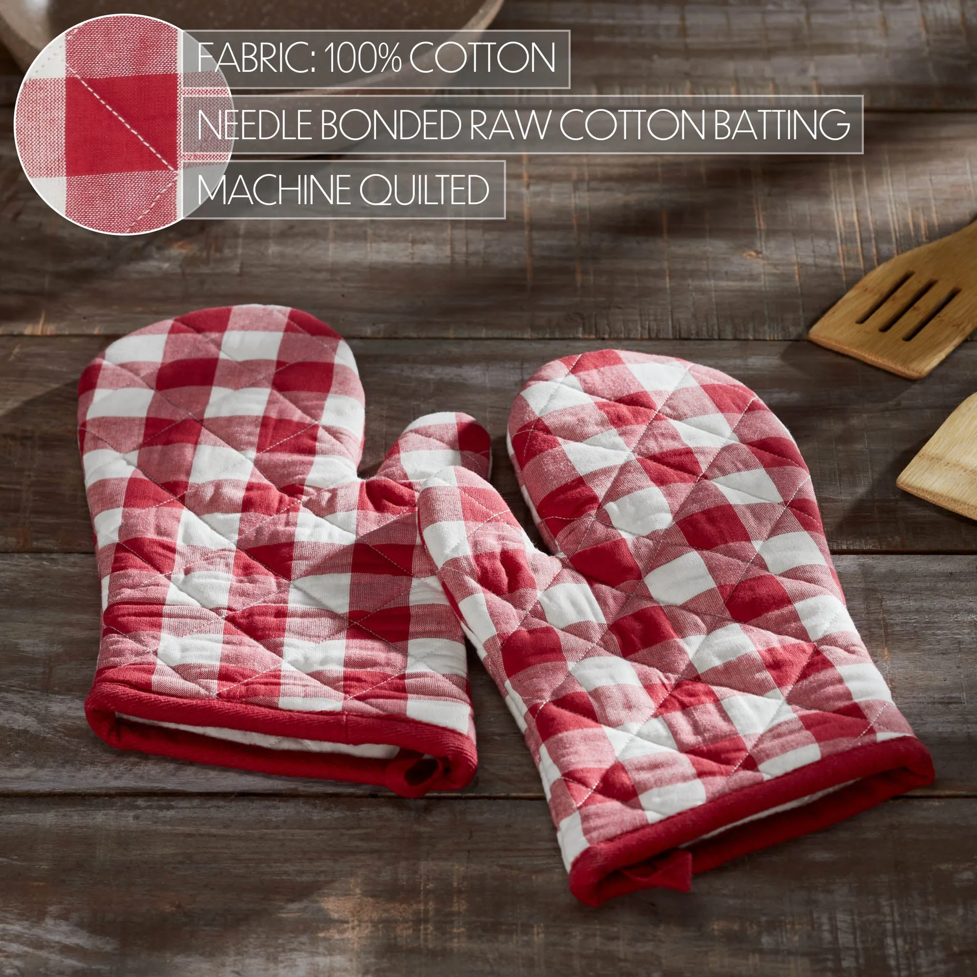 Annie Buffalo Check Red Oven Mitt Set of 2