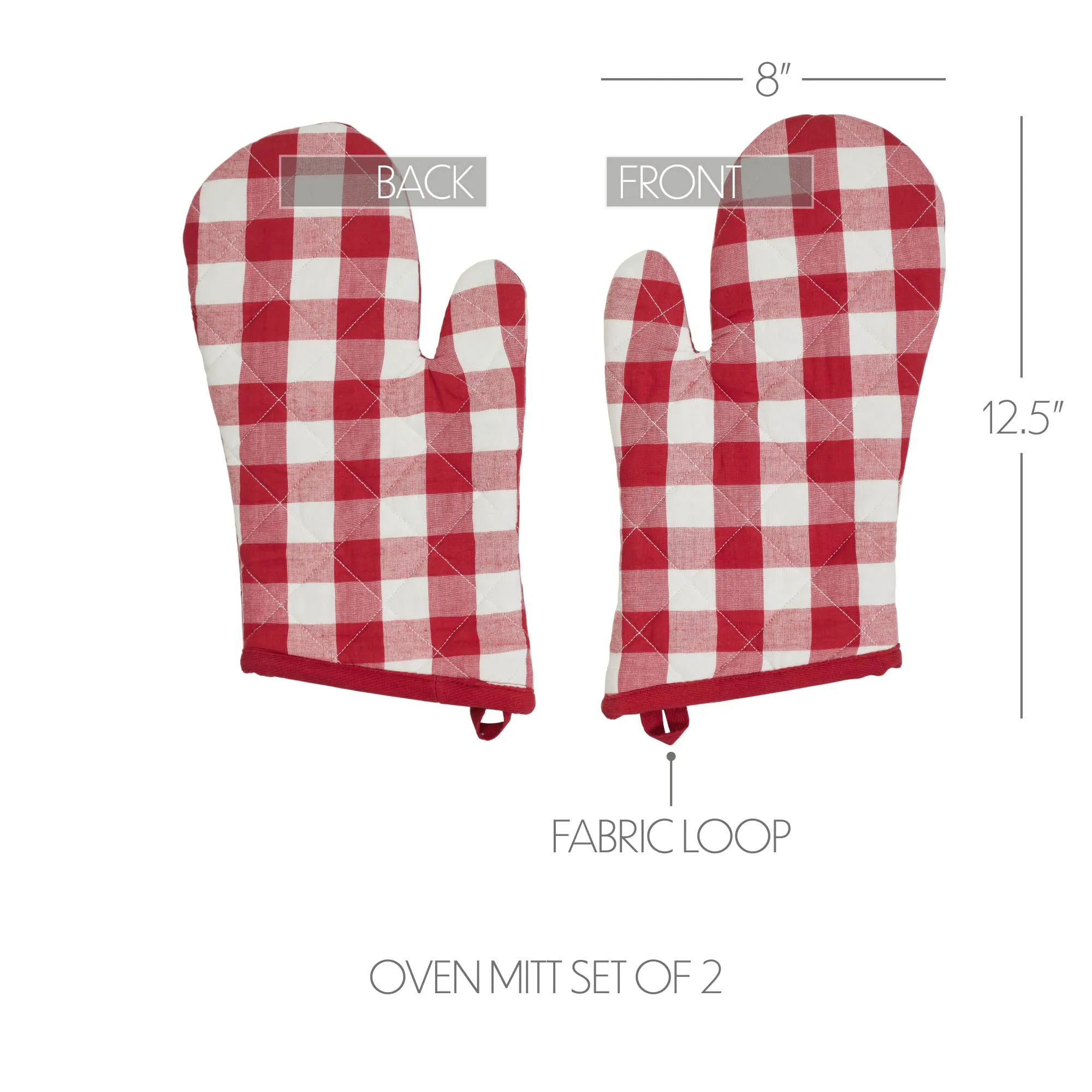 Annie Buffalo Check Red Oven Mitt Set of 2