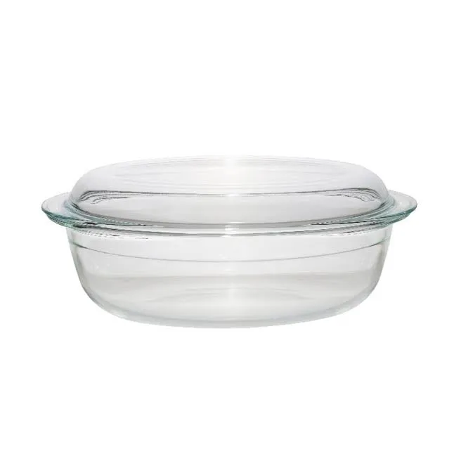 Aqua 4Lt Oval Casserole with Lid Clear