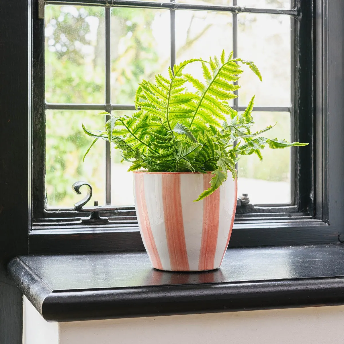 Beacon Tapered Brick Stripe Ceramic Pot