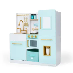 Biscay Delight Classic Play Kitchen With Magnetic Refrigerator And Accessories, Mint