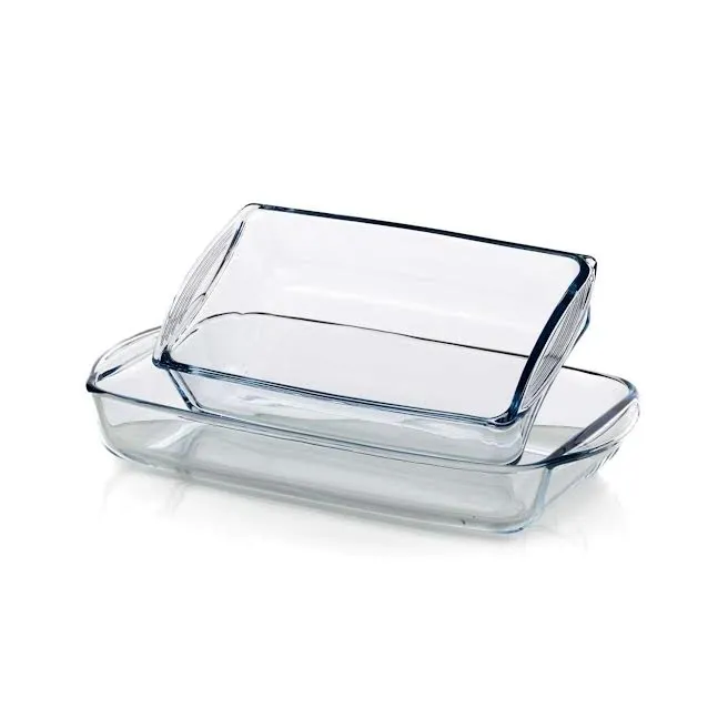 Borcam 2 Piece Rectangular Casserole Set Clear