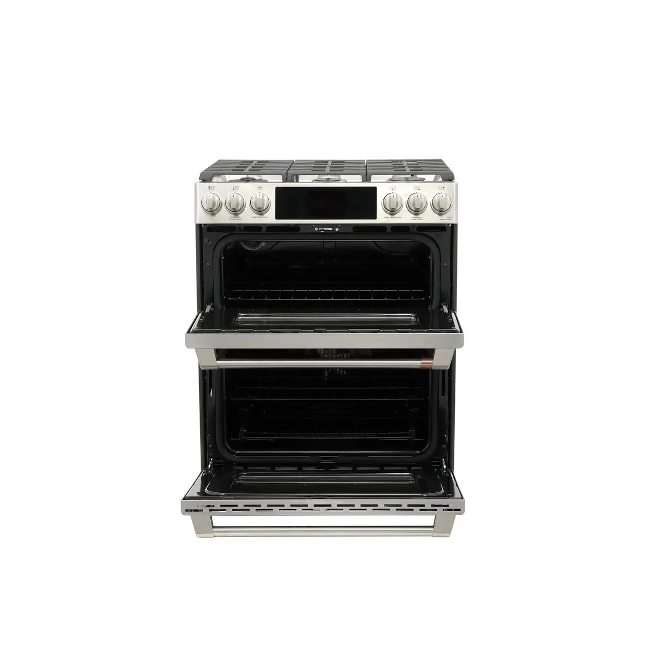 Cafe C2S950P2MS1 Caf(eback)™ 30" Smart Slide-In, Front-Control, Dual-Fuel, Double-Oven Range with Convection