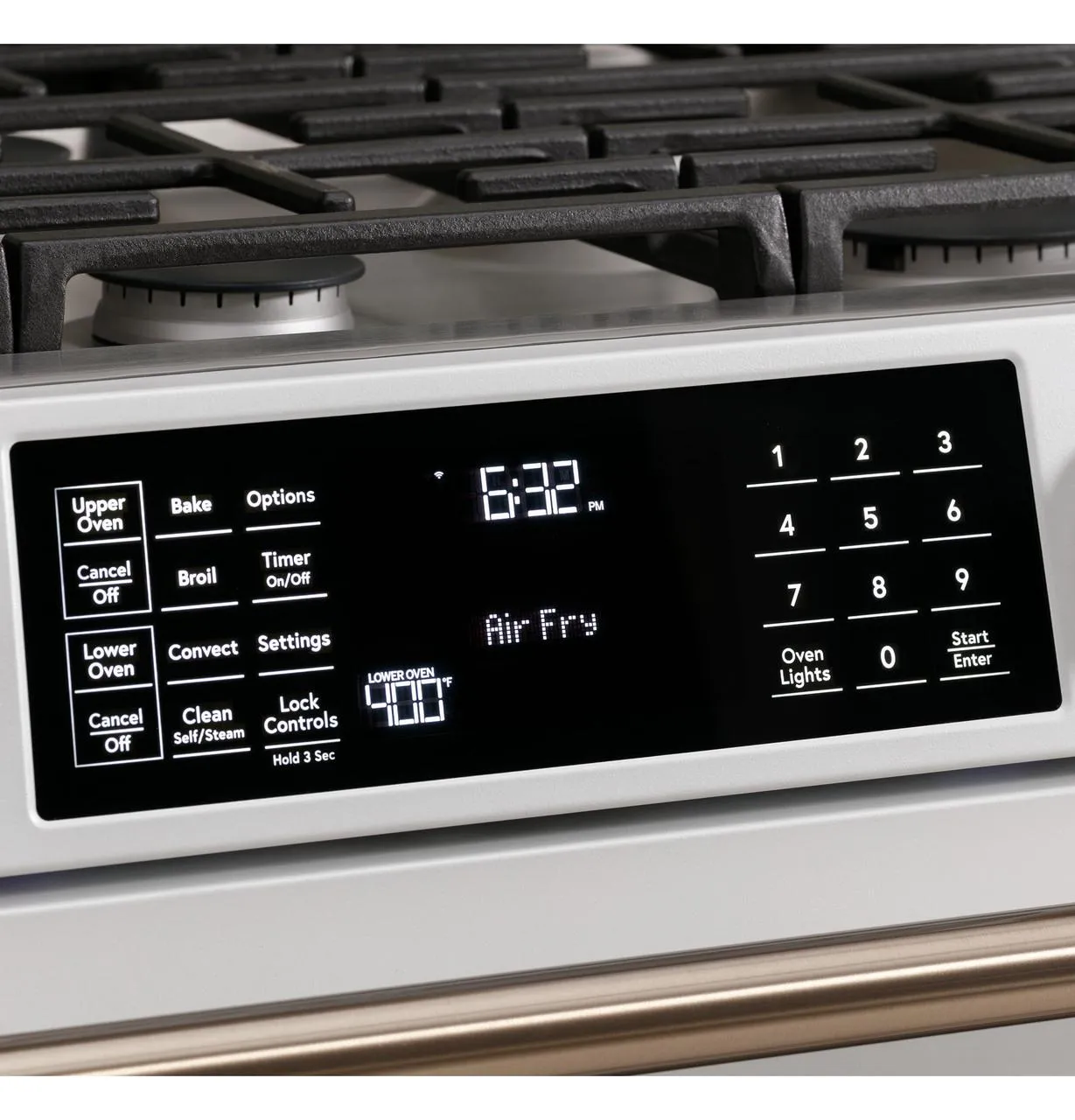 Cafe C2S950P2MS1 Caf(eback)™ 30" Smart Slide-In, Front-Control, Dual-Fuel, Double-Oven Range with Convection