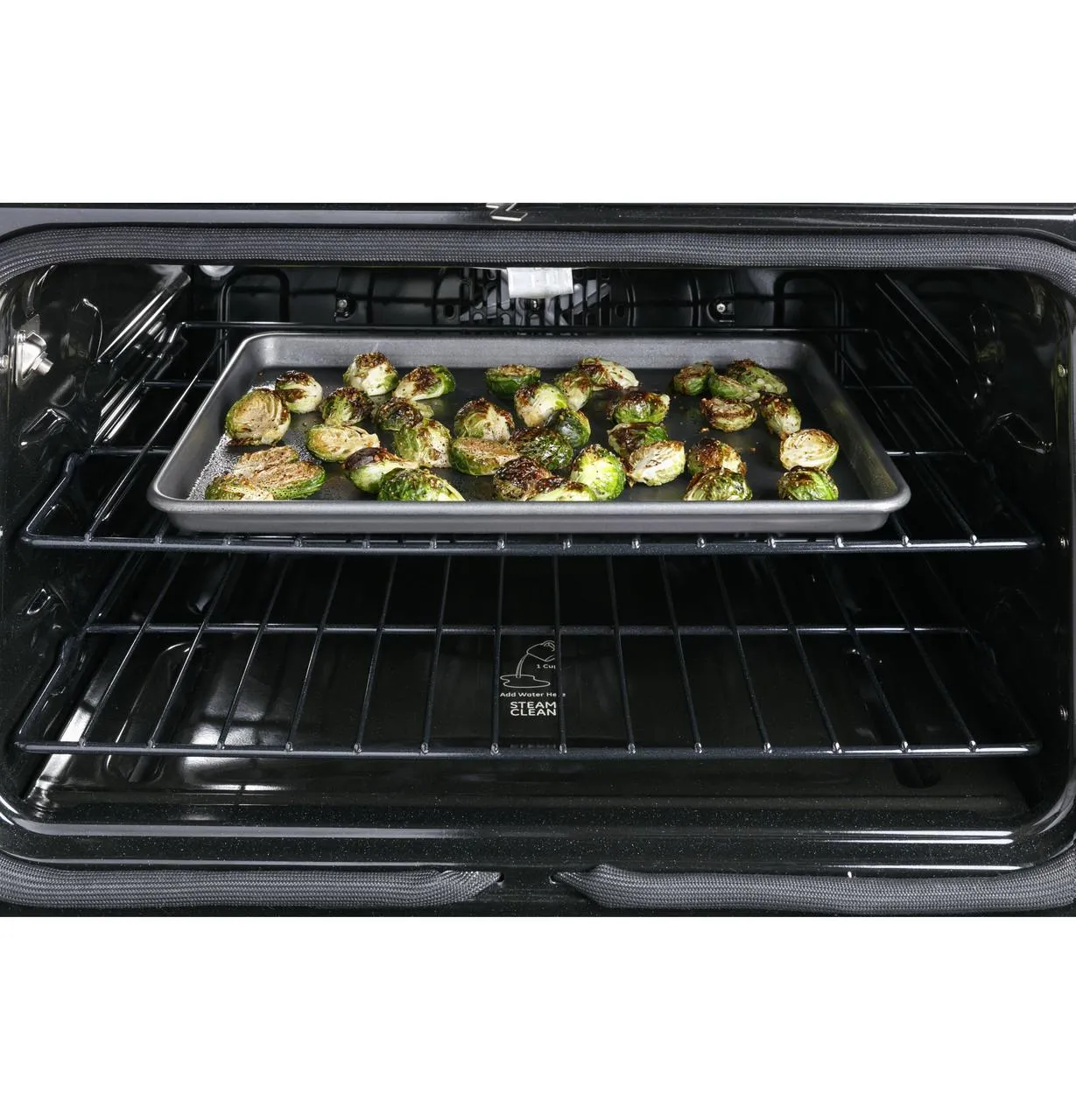 Cafe C2S950P2MS1 Caf(eback)™ 30" Smart Slide-In, Front-Control, Dual-Fuel, Double-Oven Range with Convection