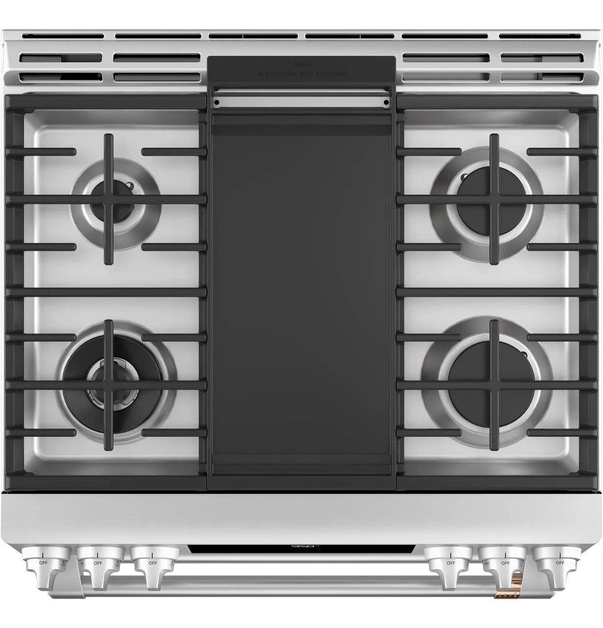 Cafe C2S950P2MS1 Caf(eback)™ 30" Smart Slide-In, Front-Control, Dual-Fuel, Double-Oven Range with Convection