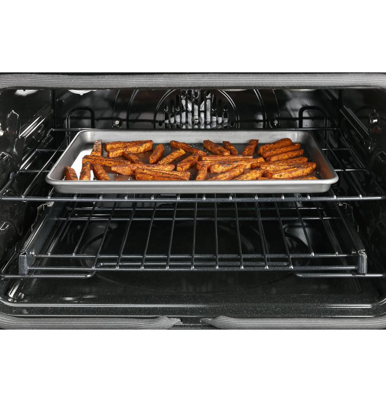 Cafe C2S950P2MS1 Caf(eback)™ 30" Smart Slide-In, Front-Control, Dual-Fuel, Double-Oven Range with Convection