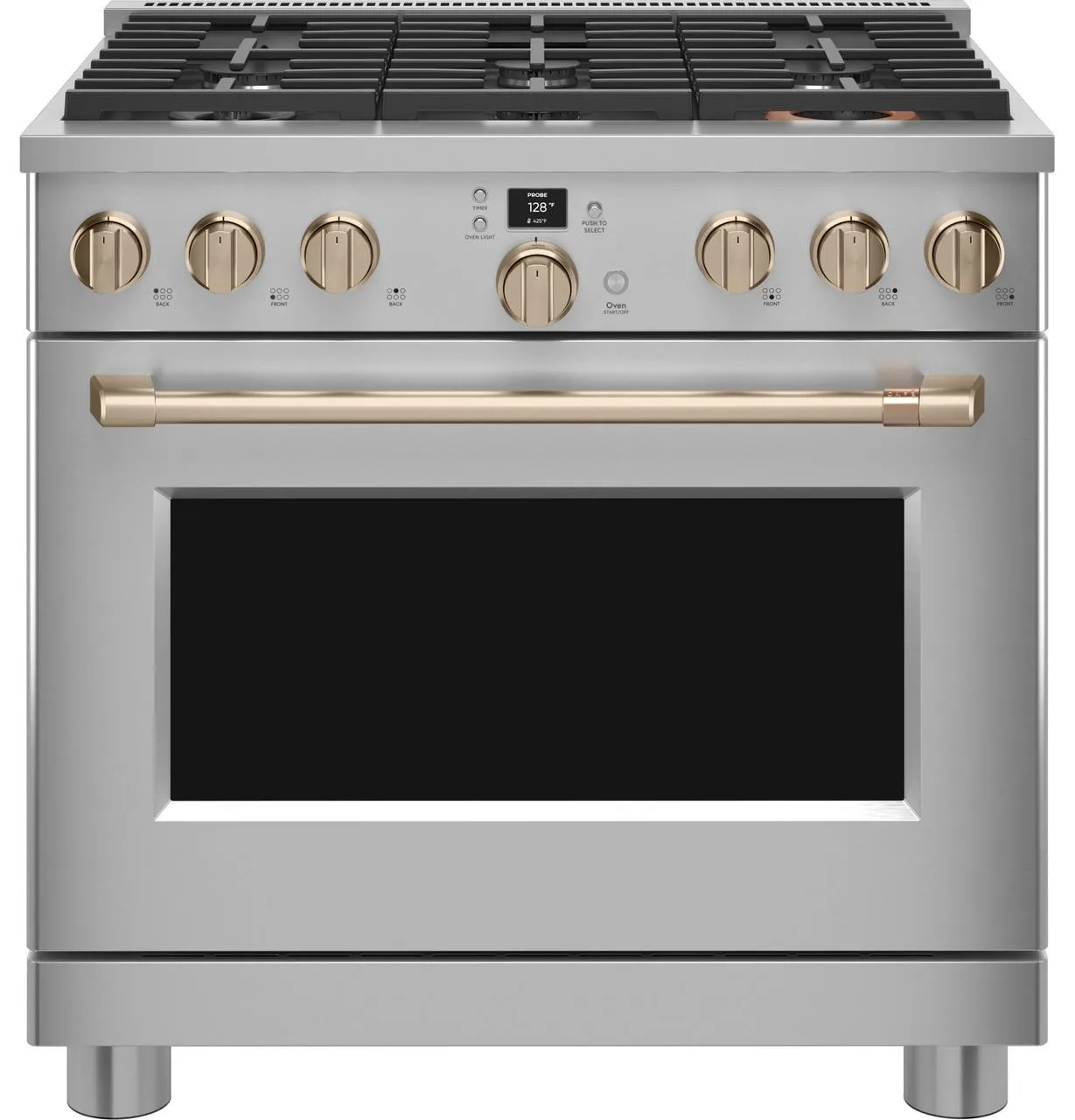 Cafe C2Y366P2TS1 Caf(eback)™ 36" Smart Dual-Fuel Commercial-Style Range with 6 Burners (Natural Gas)