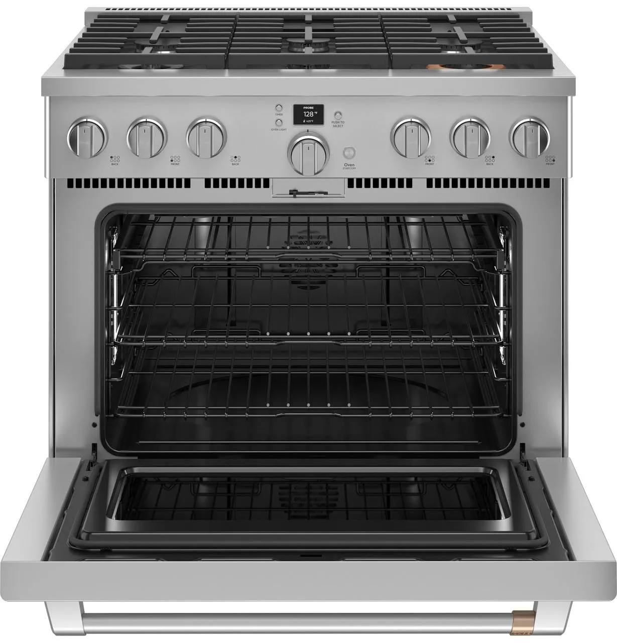 Cafe C2Y366P2TS1 Caf(eback)™ 36" Smart Dual-Fuel Commercial-Style Range with 6 Burners (Natural Gas)