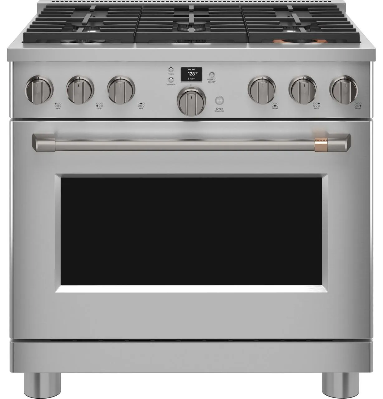 Cafe C2Y366P2TS1 Caf(eback)™ 36" Smart Dual-Fuel Commercial-Style Range with 6 Burners (Natural Gas)