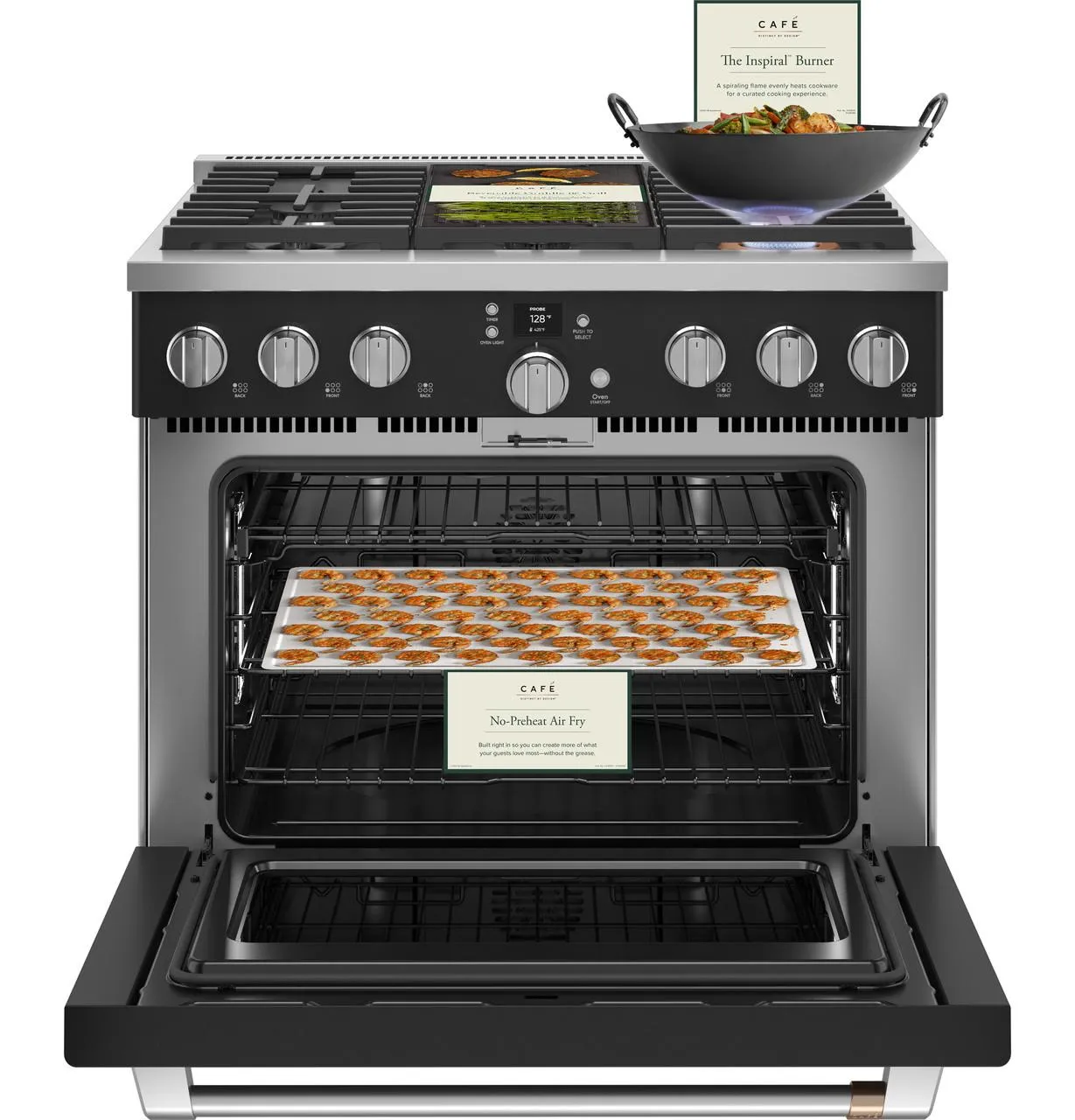 Cafe C2Y366P3TD1 Caf(eback)™ 36" Smart Dual-Fuel Commercial-Style Range with 6 Burners (Natural Gas)