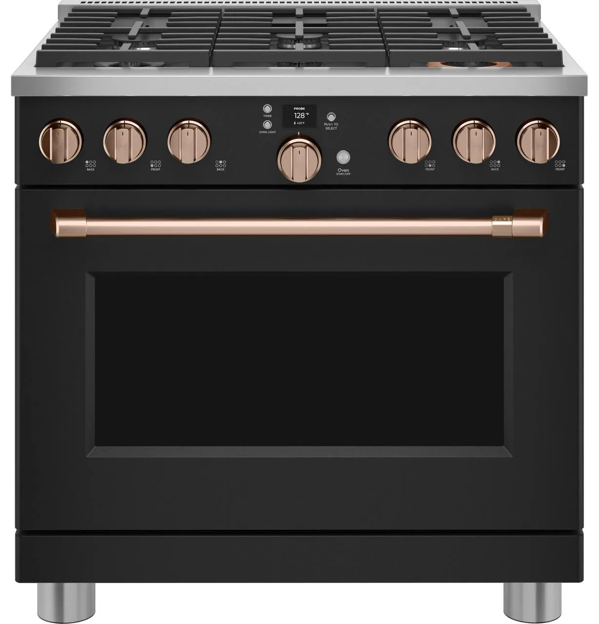 Cafe C2Y366P3TD1 Caf(eback)™ 36" Smart Dual-Fuel Commercial-Style Range with 6 Burners (Natural Gas)