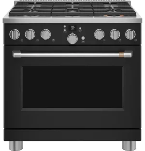 Cafe C2Y366P3TD1 Caf(eback)™ 36" Smart Dual-Fuel Commercial-Style Range with 6 Burners (Natural Gas)