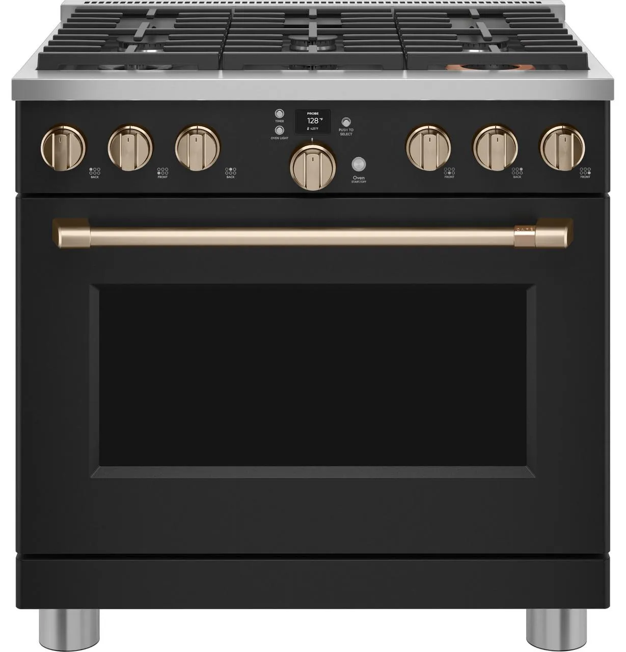 Cafe C2Y366P3TD1 Caf(eback)™ 36" Smart Dual-Fuel Commercial-Style Range with 6 Burners (Natural Gas)