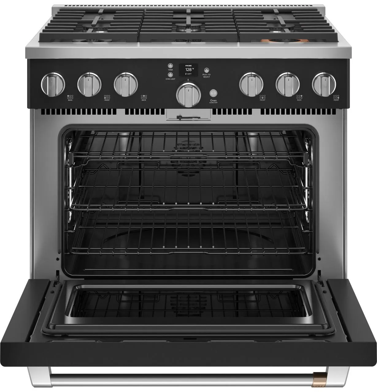 Cafe C2Y366P3TD1 Caf(eback)™ 36" Smart Dual-Fuel Commercial-Style Range with 6 Burners (Natural Gas)