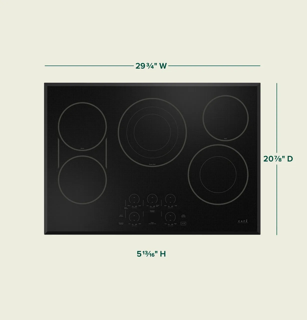 Cafe CEP90301TBB Caf(eback)™ 30" Touch-Control Electric Cooktop