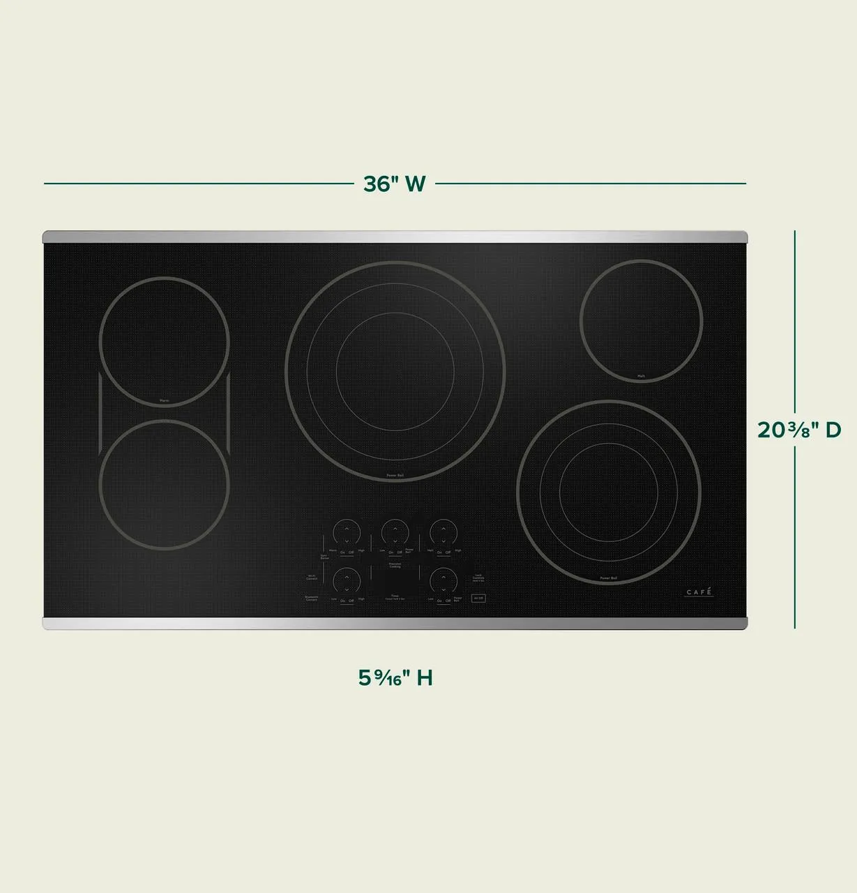 Cafe CEP90362TSS Caf(eback)™ 36" Touch-Control Electric Cooktop