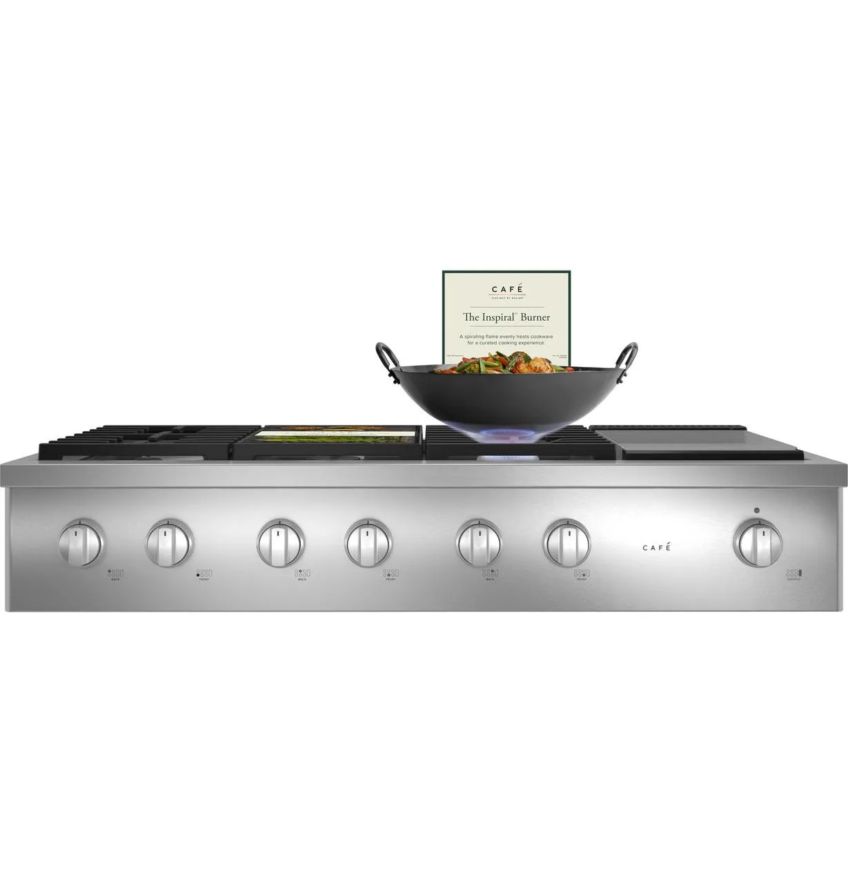 Cafe CGU486P2TS1 Caf(eback)™ 48" Commercial-Style Gas Rangetop with 6 Burners and Integrated Griddle (Natural Gas)