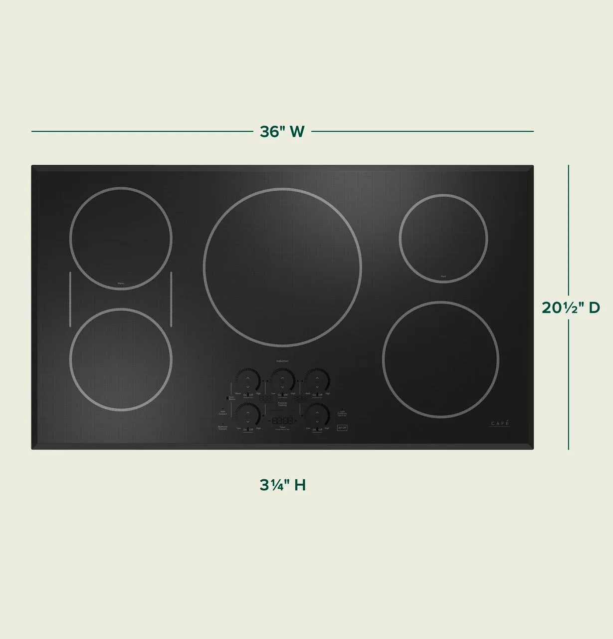 Cafe CHP90361TBB Caf(eback)™ Series 36" Built-In Touch Control Induction Cooktop