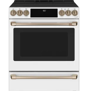 Cafe CHS900P4MW2 Caf(eback)™ 30" Smart Slide-In, Front-Control, Induction and Convection Range with Warming Drawer