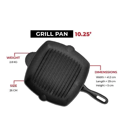 Cast Iron Grill Pan 26cm