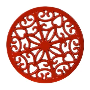 Cast Iron Kitchen Trivet Red 20cm