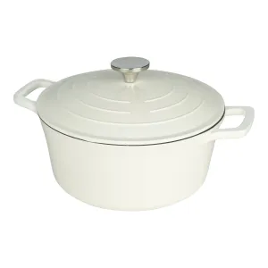 Commichef Cast Aluminium 24cm Round Casserole - Cream