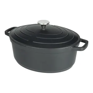 Commichef Cast Aluminium 32cm Oval Casserole - Black