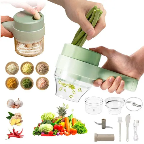 Compact 4-in-1 Handheld Electric Vegetable Slicer