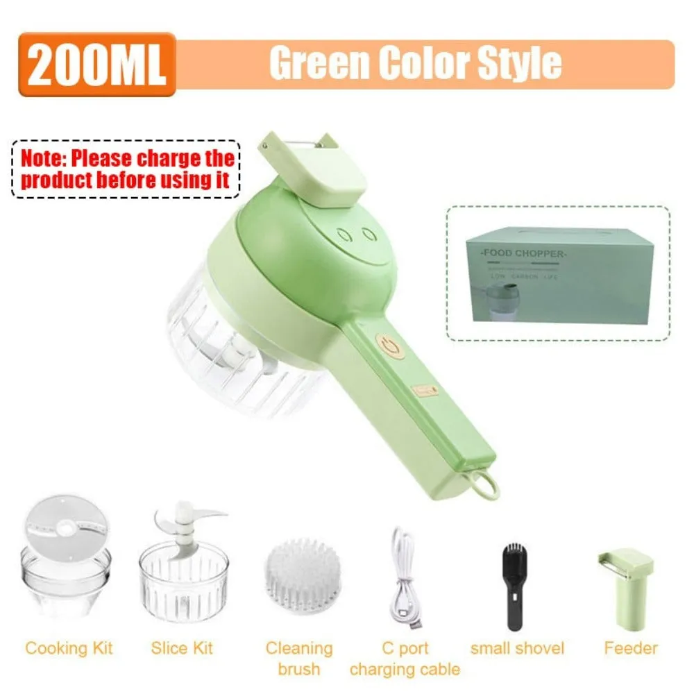 Compact 4-in-1 Handheld Electric Vegetable Slicer