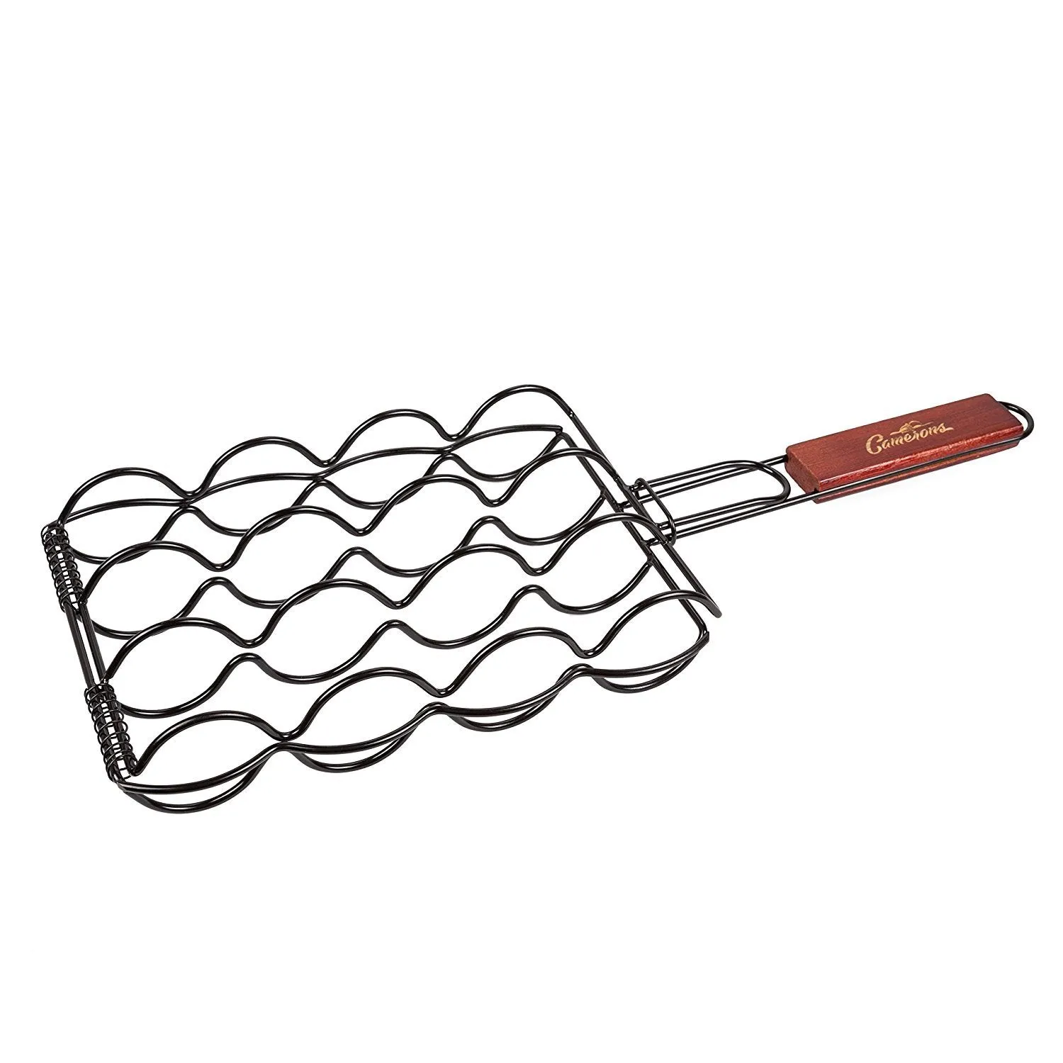 Corn Grilling Basket - Non-Stick Corn Griller with 9&quot; Rosewood Handle - Cooks 4 Ears of Corn