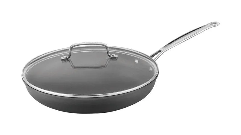 Cuisinart Chef's Classic Aluminum Skillet w/Lid 12 in. Black