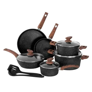 DishDelight 12 Piece Non-Stick Pots and Pans Set (New)