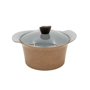 Ecook IH Ceramic Coating Stock Pot Brown 20cm